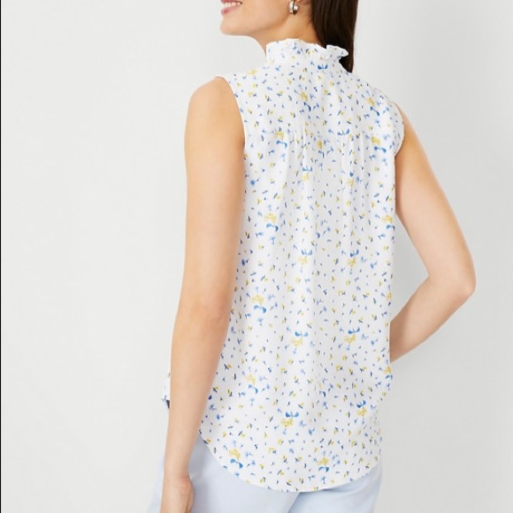 Ann Taylor Floral Ruffle Top. New with Tags.